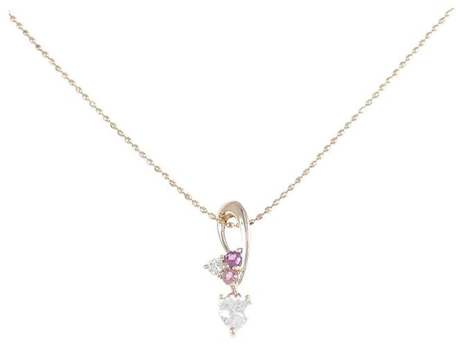 Autre Marque Collar de oro rosa K10 y turmalina