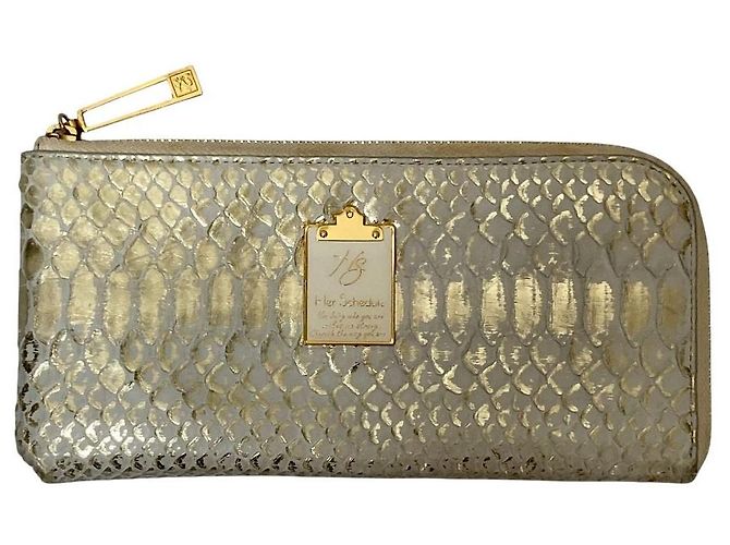 Autre Marque Her Schedule Python Leather Long Wallet