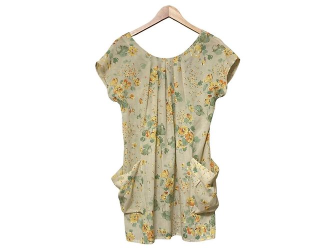 Autre Marque Munich Kurzarm-Tunikabluse mit Blumenprint