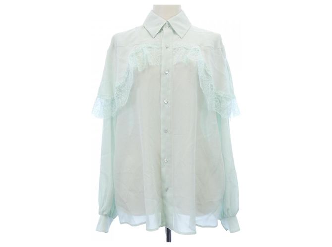 Autre Marque Camisa de seda verde BLAMINK