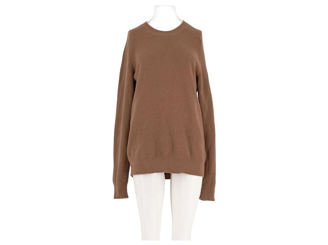 Jersey Eric Bompard de lana marrón cuello redondo