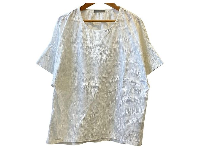 Theory luxe Seersucker Kurzarm-Bluse