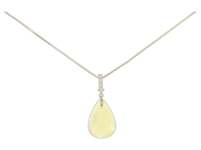 Autre Marque Collana in diamante e quarzo Au750