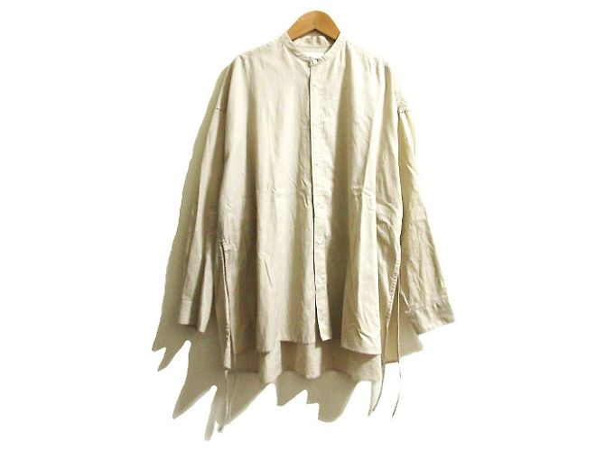 Autre Marque Camicia Graphpaper Silicon Lawn con collo alla coreana e coulisse