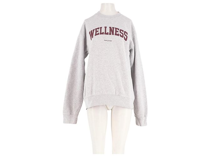 Autre Marque SPORTY & RICH Sweatshirt aus Baumwolle Grau Wellness