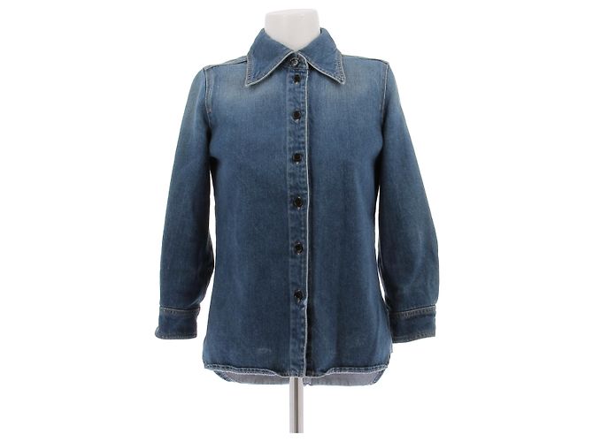 Camicia Chloé in denim blu cotone Taglia 36