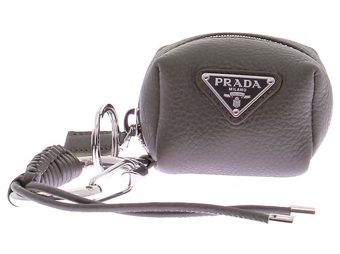 Prada Leather Keychain Black