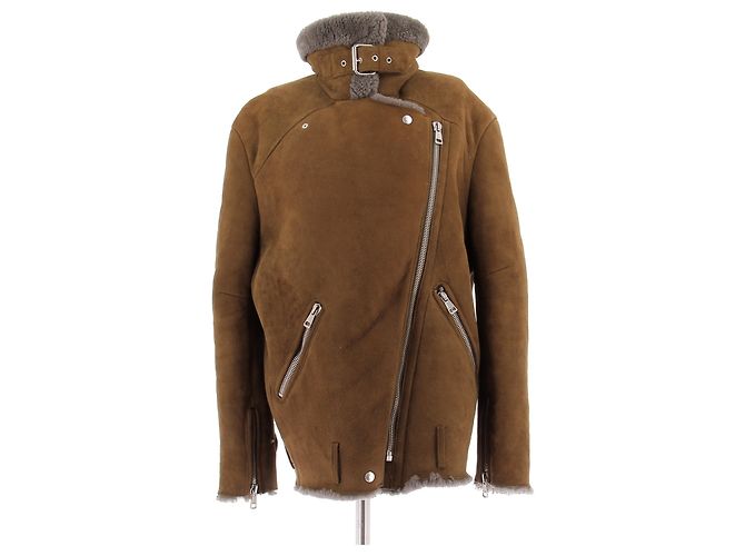 Acne Brauner Lammfellmantel