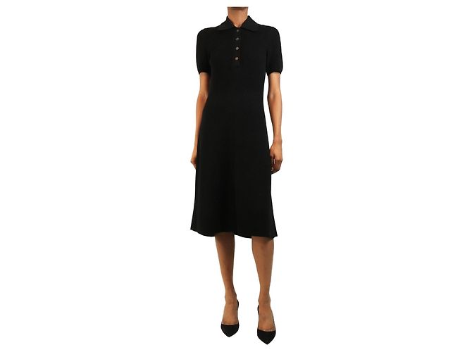 Joseph Geripptes Polo-Kleid in Schwarz - size XS