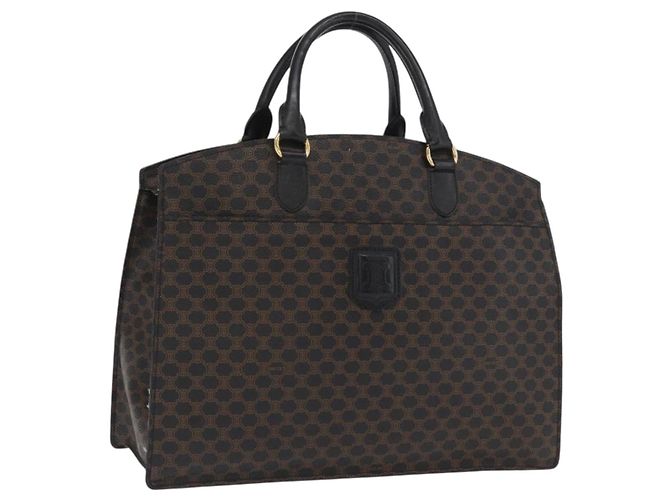Edge Céline Borsa a mano CELINE Macadam Canvas PVC Leather Black Gold