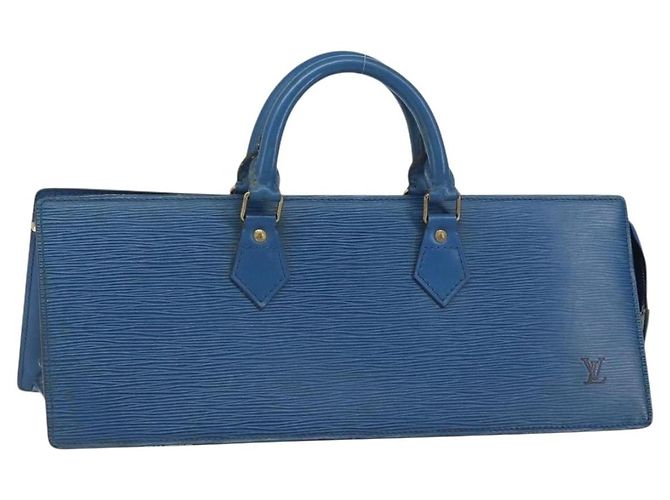 LOUIS VUITTON Epi Sac Triangle Hand Bag Blue M52095 LV