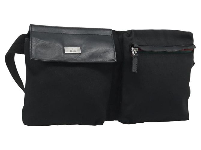 Bolsa de cintura GUCCI Nylon Black Silver 28566