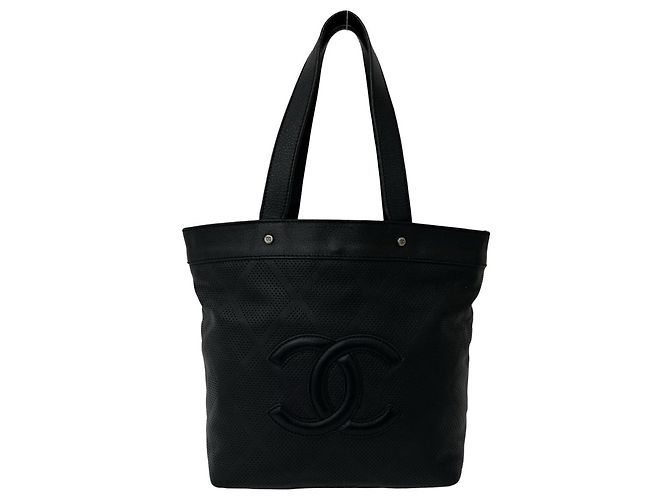 Bolso Tote Chanel de piel perforada Coco Mark
