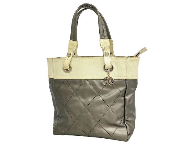 Borsa Tote Chanel in Avorio e Argento