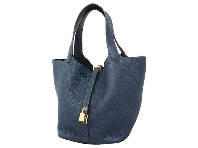 Hermès Bolsa Hermes Picotin Lock MM em Navy