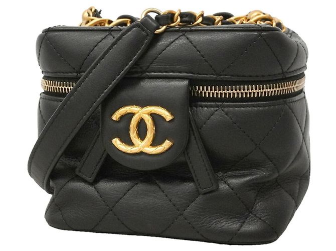 Borsa Vanity Chanel Matelassé in pelle d'agnello