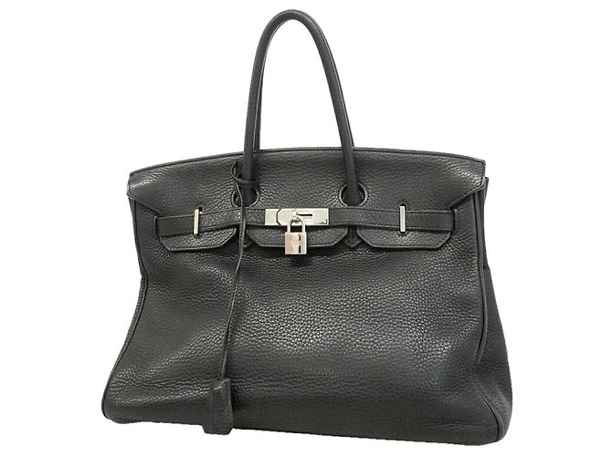 Hermès Bolsa Hermes Birkin 35 em couro Taurillon Clemence preto