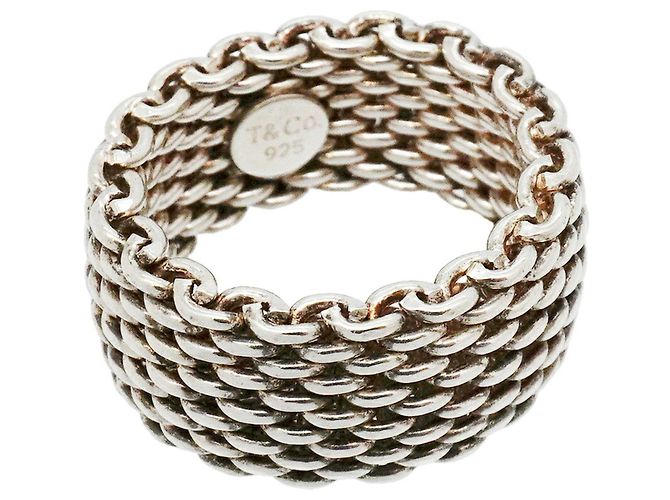 Autre Marque Anel Aliança Somerset Mesh em Prata Tiffany & Co.