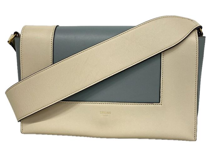 Céline Bolsa de ombro Celine em couro marfim