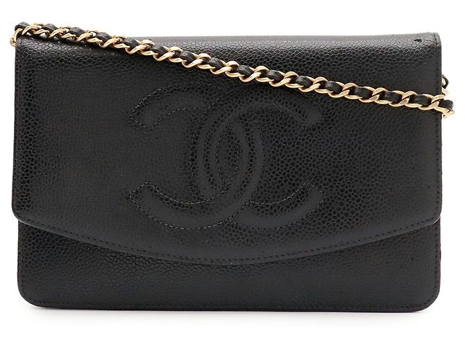 Bolsa de Ombro com Corrente Chanel Coco Mark Wallet