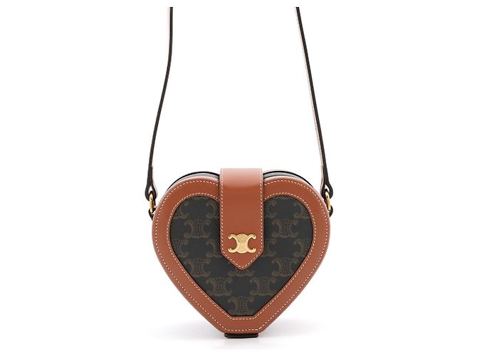 Céline Bolsa de Ombro em Couro Celine Triomphe Heart