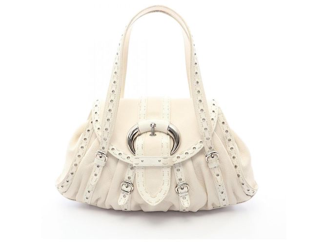 Saco Tote Christian Dior em couro branco