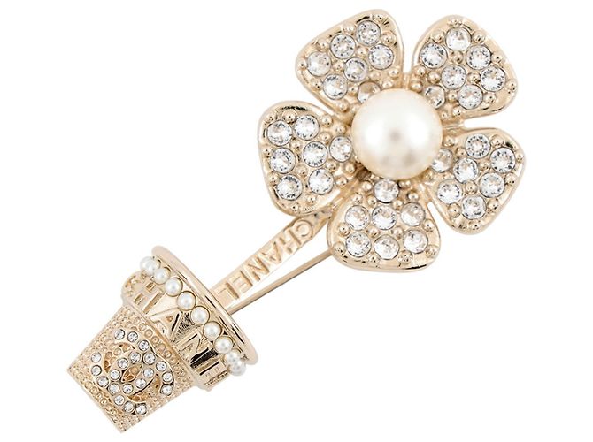 Spilla fiore con strass Chanel