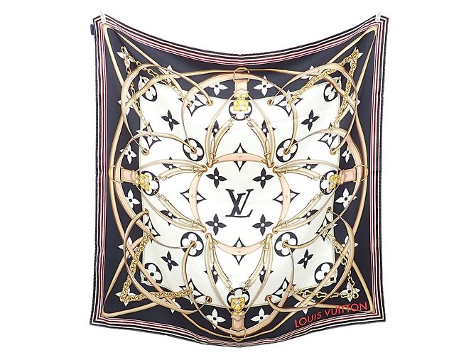 Écharpe en soie noir et blanc Louis Vuitton