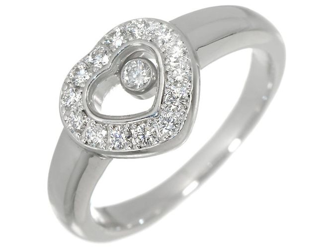 Anel Chopard Happy Diamond Heart em ouro branco 18K