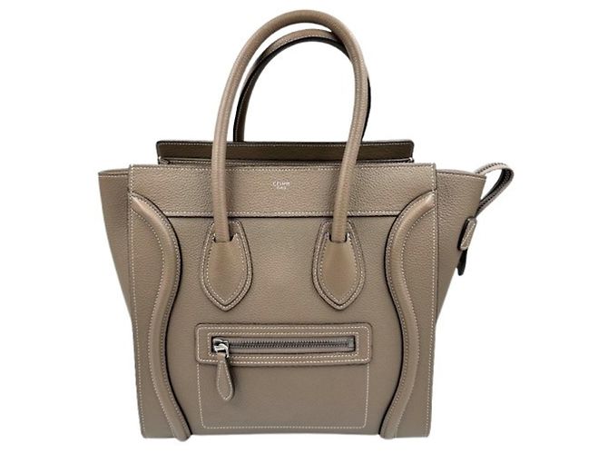 Céline Sac à main CELINE Micro Luggage Suri en Beige