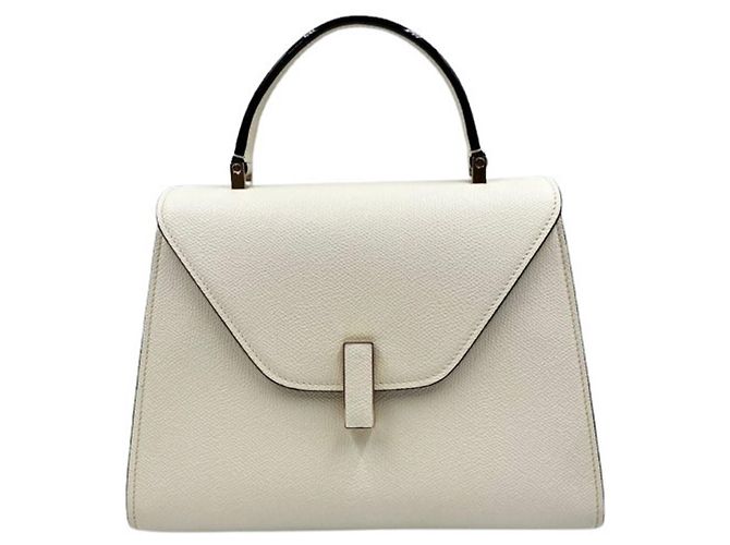 Bolso de mano Valextra Medium Iside de piel blanca
