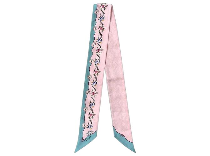 Pañuelo de seda rosa Christian Dior