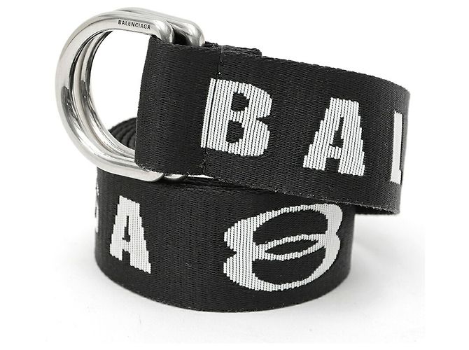 Cintura Balenciaga D-Ring in nero e bianco