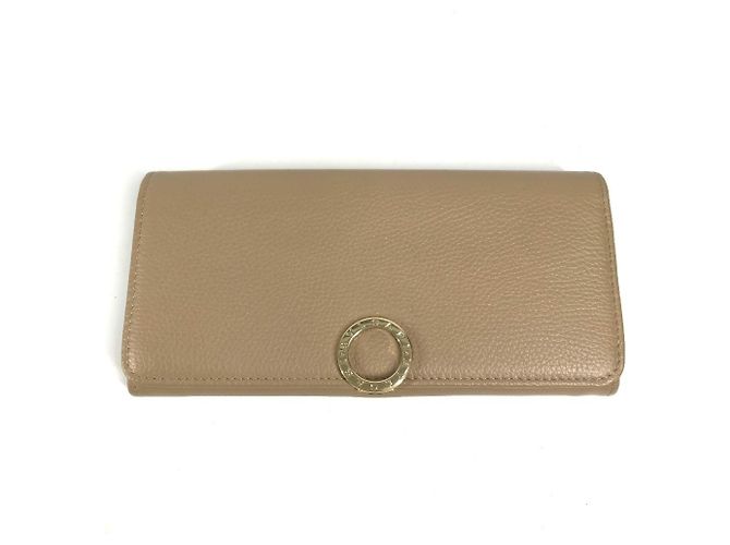 Bulgari Bvlgari Beige Leather Long Wallet