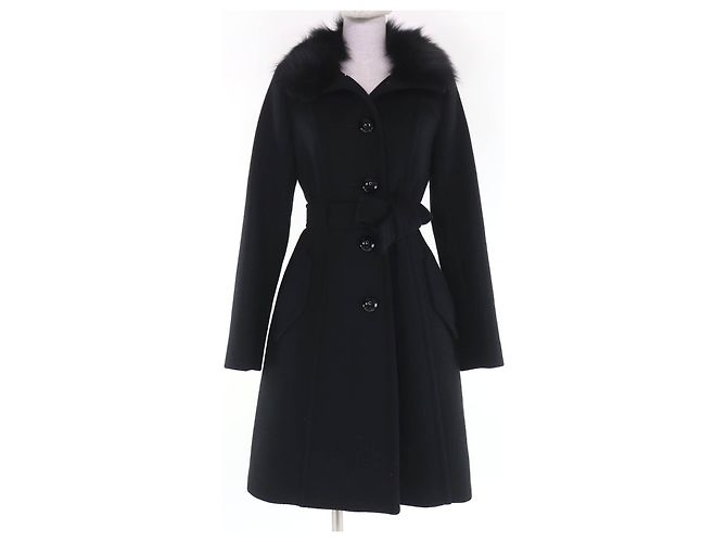 Burberry Blue Label Wool Angora Fox Coat
