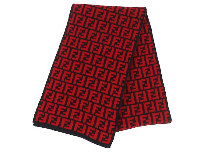 Bufanda de lana Fendi FF Logo Zucca Pattern