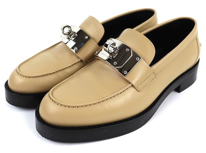 Mocassins en cuir Hermès Kelly Buckle 37.5