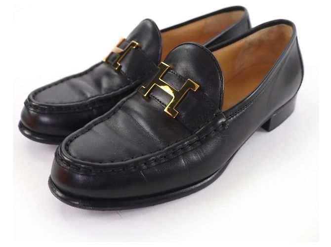 Mocassins en cuir Hermès Constance HMetal