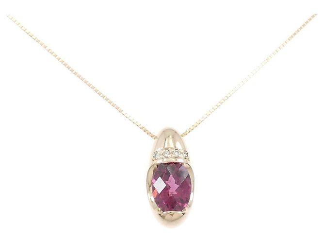 Autre Marque Colar Au750 Granada e Diamante