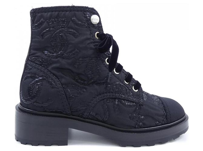 Chanel G35154Y55332 Tweed Grogram Boots