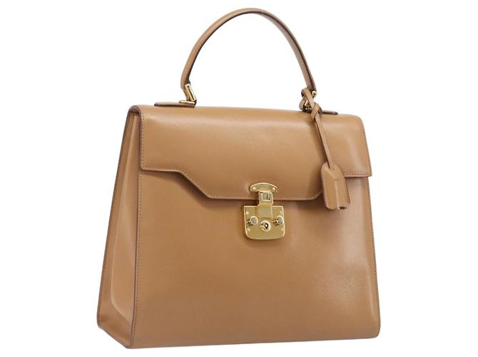 Gucci Vintage Lady Lock Top Handle Leather Medium