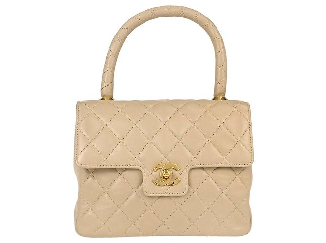 Chanel CC Top Handle Flap Quilted Lambskin Mini
