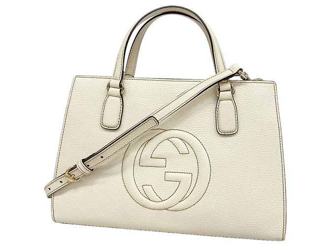Bolsa Gucci Soho em couro marfim