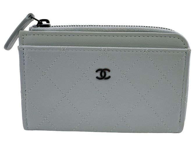 Chanel Matelassé Blue Leather Coin Purse