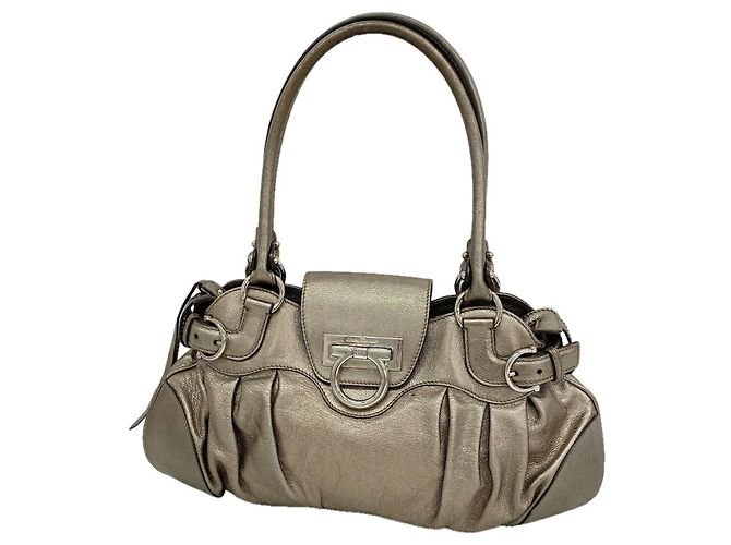 Bolsa de couro Gancini Salvatore Ferragamo