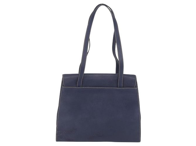 Borsa Tote Loewe in pelle blu navy