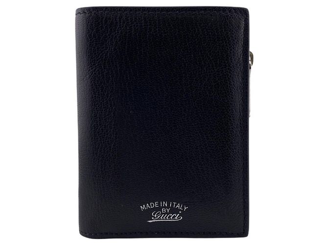 Portafoglio bi-fold Gucci in pelle nera