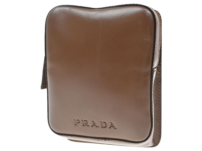 Pochette en cuir avec logo Prada