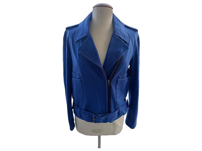 3.1 Phillip Lim Chaqueta de Algodón Azul con Cinturón