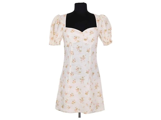 Reformation Kleid aus Leinen Beige M